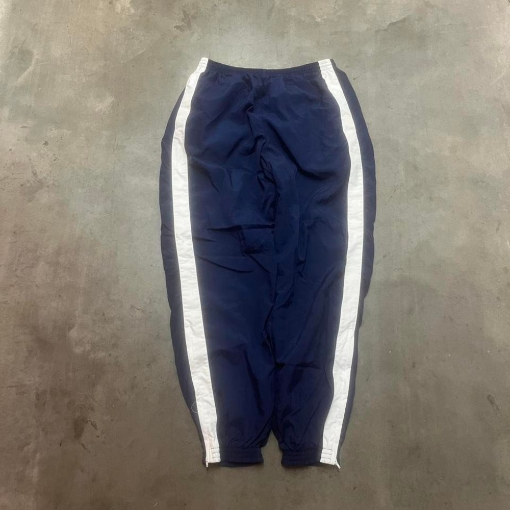 Vintage 80s Nike men's blue‎ and white striped baggy track pants skater L
